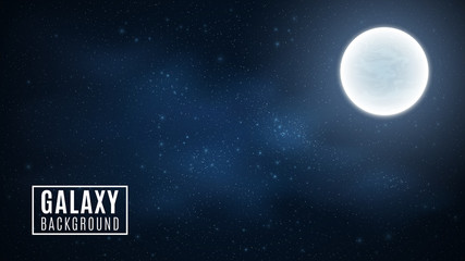 Wall Mural - starry sky and moon. amazing sky. the stars glow in complete darkness. stunning galaxy. open space. 