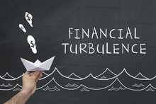 Financial Turbulence Concept On Blackboard