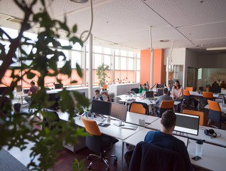 busy coworking office space