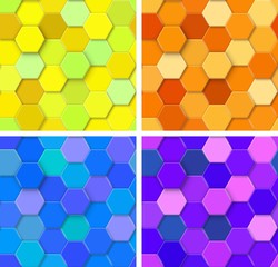 Wall Mural - set of gexagon mosaics