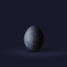 Dark Blue Easter Egg Isolated On Dark Background