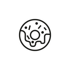 Wall Mural - Glazed donut line icon