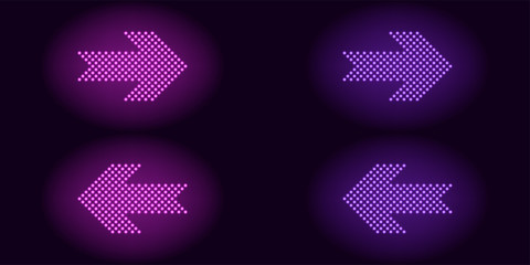 Wall Mural - Purple and violet neon dot arrow