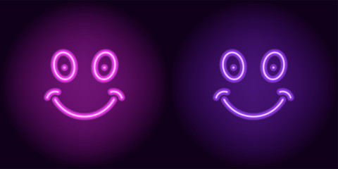 Wall Mural - Purple and violet neon smile