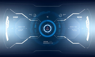 Wall Mural - Sci-Fi Virtual Reality Technology Hud Screen Design