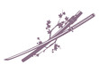 japanese katana sword and sakura flowers vector design