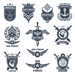 Wall Mural - Emblems and badges for air and ground forces