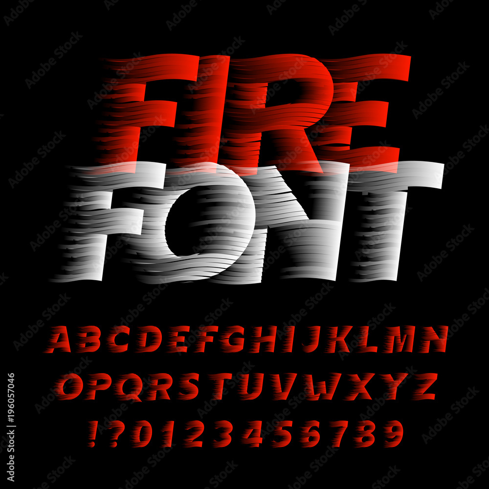 Fire alphabet font. Eeffect type letters and numbers on black ...