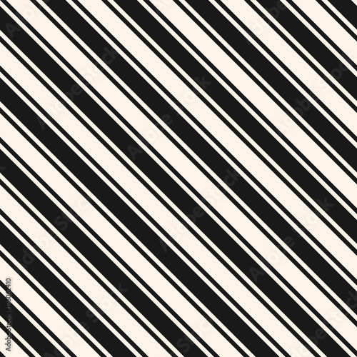 Cotton fabric Diagonal stripes seamless pattern. Vector thin and thick slanted lines texture