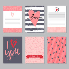 Wall Mural - Vector love cards templates.