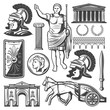 Vintage Roman Empire Elements Set