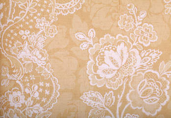 vintage yellow wallpaper with vignette victorian pattern