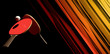 Two table tennis or ping pong rackets and ball tournament poster desig on abstract backgroung 3d illustration