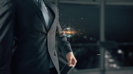 Businessman with Advanced Machine learning