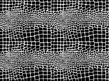 Snake Skin Pattern Texture Repeating Seamless Monochrome Black & White. Vector. Texture Snake. Fashionable Print. Fashion And Stylish Background