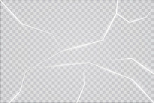 The Surface Texture Is Cracked On Ice, Isolated On A Transparent Background. Vector Illustration. Broken Glass