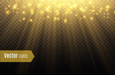 Wall Mural - light flare special effect with rays of light and magic sparkles