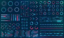 Set HUD Interface Elements - Lines, Circles, Pointers, Frames, Bar Download For Web Applications