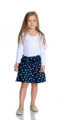 the little girl is full-length.