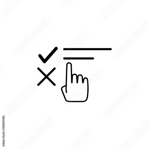 Finger On The Questionnaire Icon Element Of Online - 