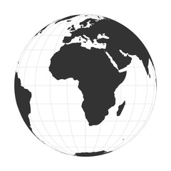 Wall Mural - vector earth globe focused on africa continent.