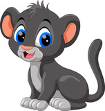 Fototapeta  - Cute baby panther cartoon 