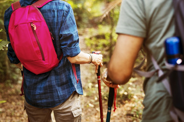 Wall Mural - Couple trekking together