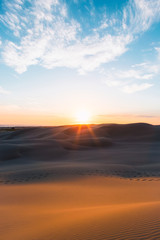 Canvas Print - sunset view on vast desert.