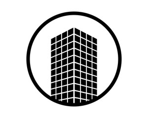 Canvas Print - building architecture icon skyscraper cityscape architecture construction image vector