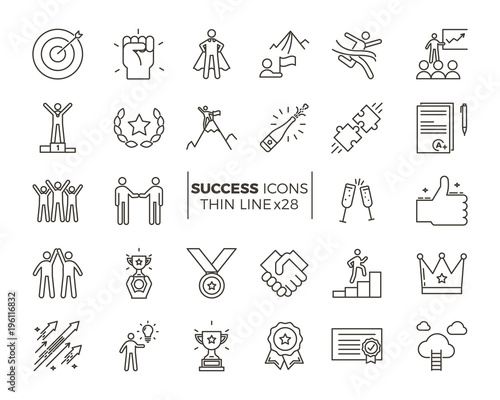 Fotografía Icons related with success, motivation, willpower, leadership, determination and growth