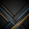 Black abstract corporate background with glowing lines