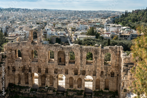 Plakat Ateny - pozostałości starożytnej kultury