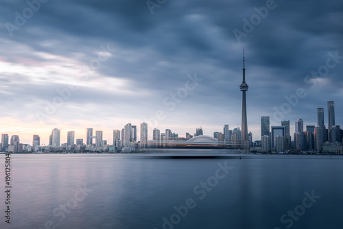 Stampa su Tela Modern buildings in Toronto city skyline at night, Ontario, canada