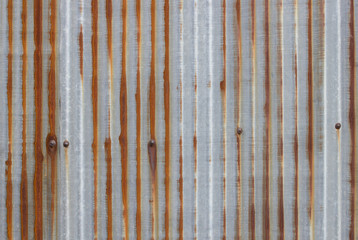 Wall Mural - Old metal sheet roof texture. Pattern of old metal sheet. Rusty metal sheet texture.