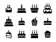 Birthday icon collection - Birthday food Cake set