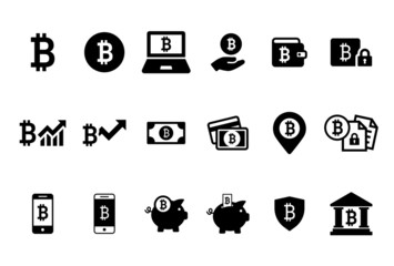 Leinwandbilder - Bitcoin icon collection