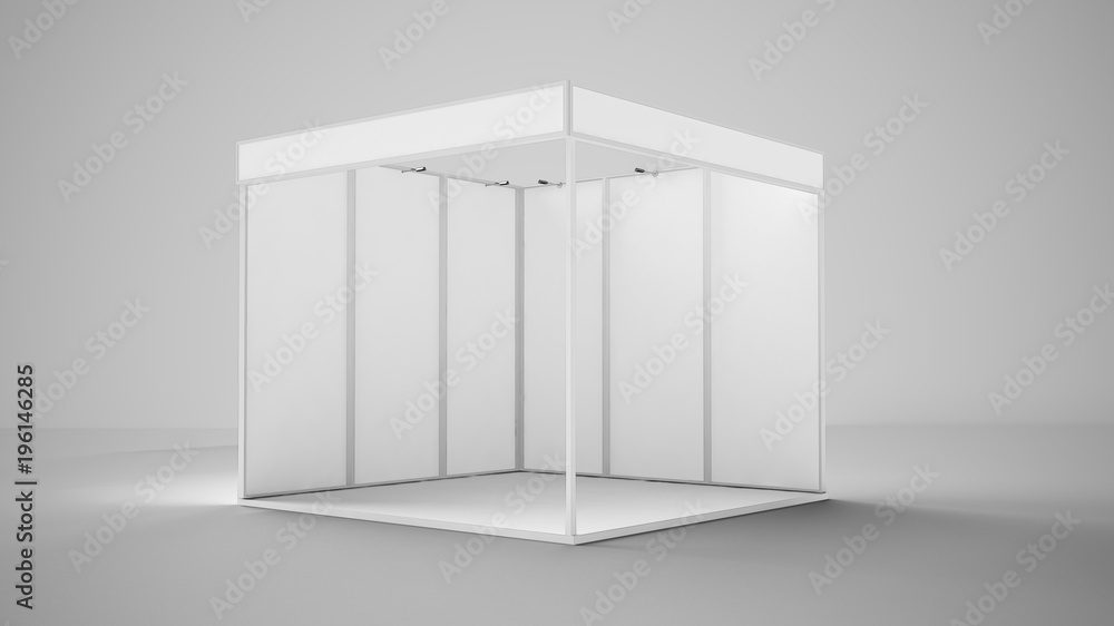 white empty exhibition booth