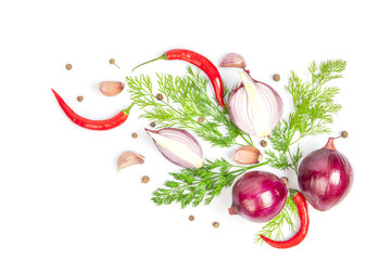 Wall Mural - Red onions with spices