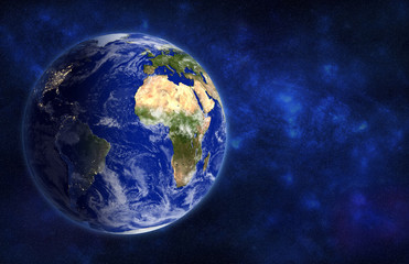 Wall Mural - earth globe , view from space, 3d rendering. elements of this image furnished by nasa