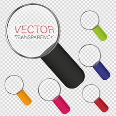 Sticker - magnifying glass vector transparency