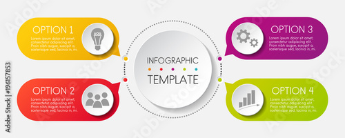 Fotomural Template of colouful inforgaphic. Vector.