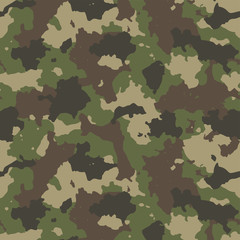 Wall Mural - Woodland summer camouflage. Trendy style camo, repeat print. Vector illustration.