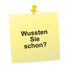 Sticker - Notizzettel gelb - Wussten Sie schon