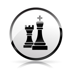 Wall Mural - chess icon on white background