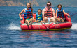 Family water sport adventure on the sea