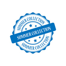 Summer Collection Blue Stamp Illustration