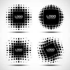 Wall Mural - set of abstract halftone logo design elements. vector illustration.