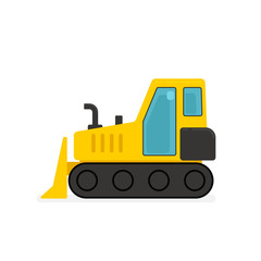 Wall Mural - Yellow bulldozer icon