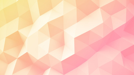 Wall Mural - Light yellow pink gradient polygonal geometric 3D surface