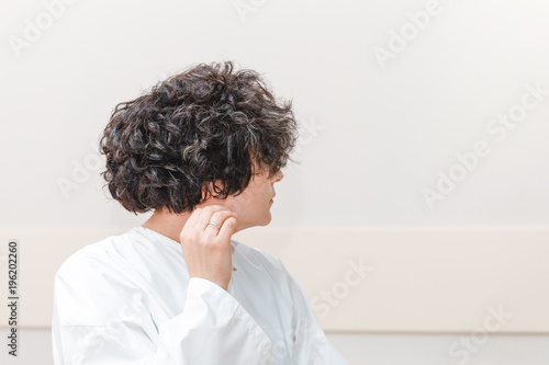 Woman With Black Curly Hair Back View Buy This Stock Photo And